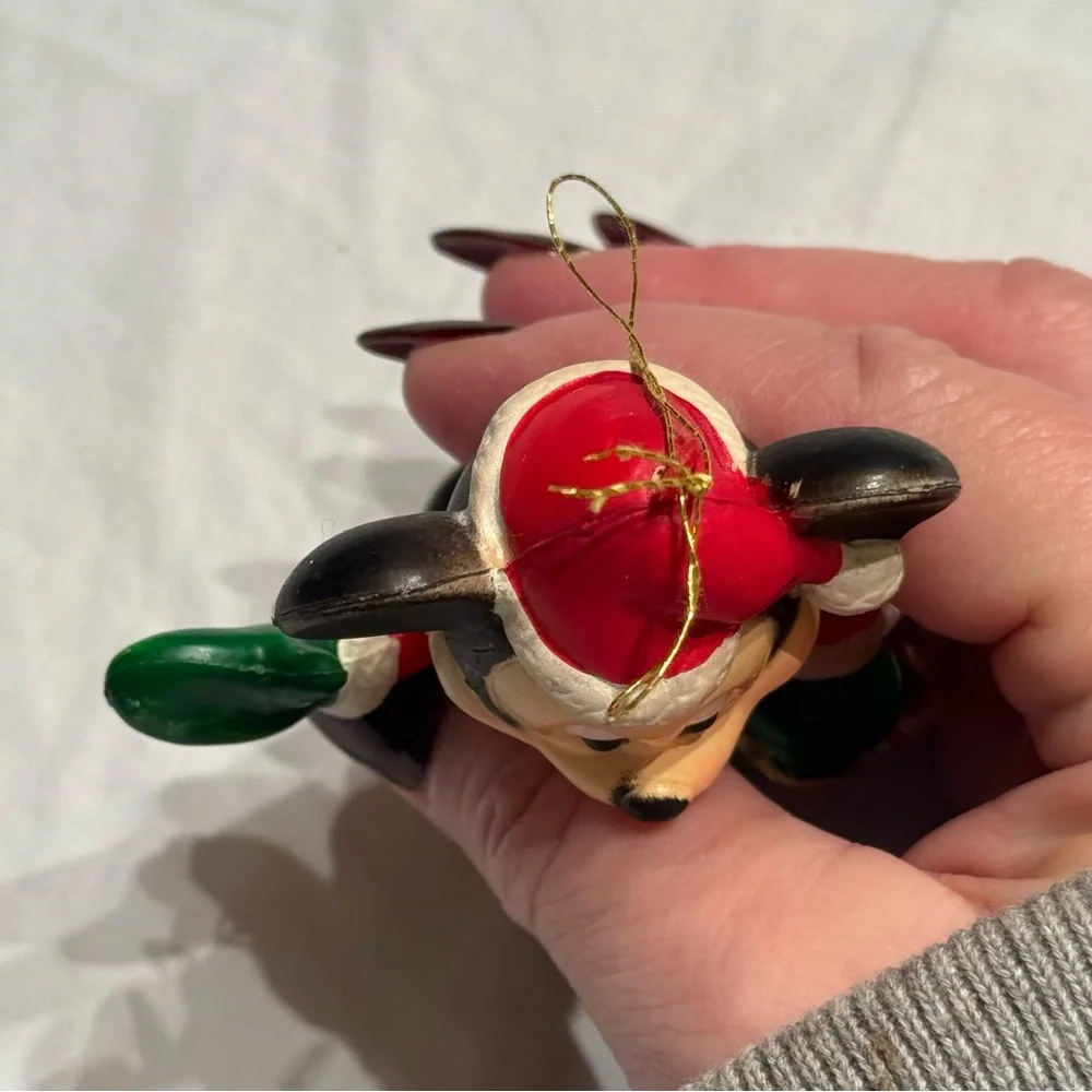 Vintage The Walt Disney Co. Mickey Mouse‎ Blow Mold Ornament Santa Claus